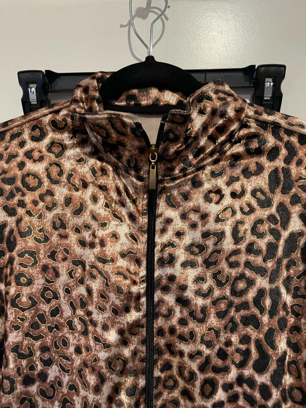 French Laundry Leopard Print Zip-Front Jacket - Brown & Black - Picture 3 of 3